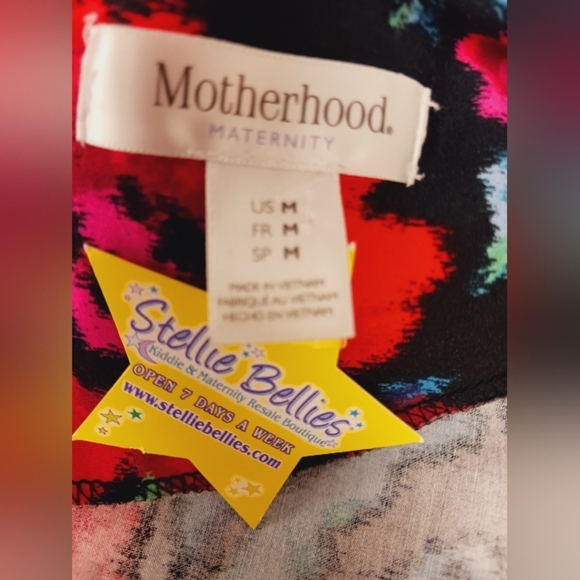 Motherhood Maternity Dress Black with Red Floral Size M - Picture 3 of 3